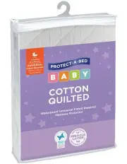 [Protect-A-Bed] Infant Cotton Quilted Bassinet Protector in White