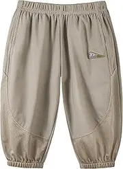[Volunboy] Baby Boy Lightweight Hiking Pants Toddler Quick Dry Joggers with Pockets Kids Breathable Sweatpants for Outdoors