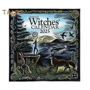 2025 Witches' Calendar Retro Witchcraft Inspired Wall Calendar Moon Phases Calendar with Astronomical Guidance for Magic Rituals blue