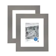 8X10 Matted to 5X7 Inch Gray 1.5" Gallery Photo Frames - 2 PC Set