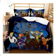 Panic Scooby Doo And Friends Scary Horror Night 3D Quilt Bedding Set Us Size