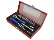 2516MR "SOCKET SET 1/4"" 16pcs SHORT 6-point 4 - 13mm WITH RATCHET KING TONY