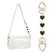 Bag Extender Chain, 1 Pcs Purse Strap Heart Shape Chain, Black