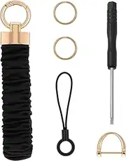 [HJZHII] Wrist Keychain, Stretchy Key Chain with D Ring Car Key Fob Scrunchie Wristband Hand Wrist Lanyard Wristlet Strap Bracelet for Women Men Wallet Keys Camera Handbags Headphone