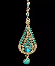 Tikka Indian Traditional Bridal & Wedding Gold Plated Rhinestone Tikka