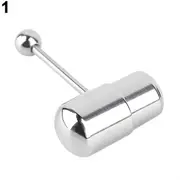 1Pc Cool Vibrating Barbell Tongue Rings Bars Piercing Stainless Steel Body Jewelry silver
