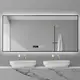 led智能鏡子 觸摸屏方鏡 60*80CM三色變光+時間溫度 壁掛鏡 發光防霧鏡 浴室鏡 化妝鏡定制 (7.8折)