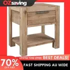 nightstand rustic bedside table drawer shelf 40x30x48cm brown 5683