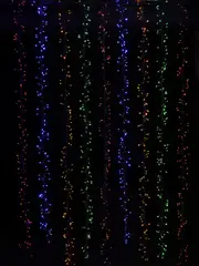 1125 Dual Colour LED Concave Bulb Firecracker Cluster Curtain Light - 2.5m