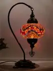 Turkish Mosaic Lamps Red Orange Colour Handmade Quality Bedside Table Lights