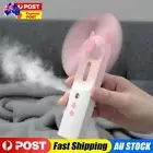 Water Spray Mist Fan Handheld Humidifier Face Steamer Cooling Fan (Pink)