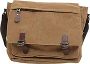 [Gogogmee] Adjustable Crossbody Bag for Men Canvas Messenger Bag Stylish School Bag Zipper Closure