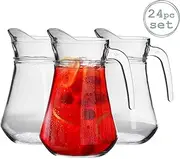 [Argon Tableware] Brocca Glass Water Jugs - 1.5L - Pack of 24 - Clear Glass Serving Jugs Tapered Drinks Pitcher with Handle for Cocktails, Juice, Punch, Soft Drinks, Water