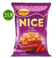 21 Pack X Kitco Nice Natural Potato Chips Chilli Flavor (14 Gram)