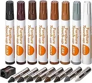 Katzco Furniture Repair Kit Wood Markers - Set of 17 - Markers and Wax Sticks with Sharpener - for Stains, Scratches, Floors, Tables, Desks, Carpenters, Bedposts, Touch-Ups, Cover-Ups, Molding Repair