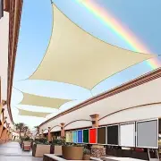 Rectangle Sun Shade Sail Canopy Outdoor Patio Fabric Screen 16' x 20' Beige