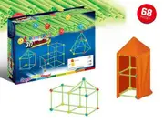 68 Pcs Glow in The Dark Fort Building Kit,Creative Indoor & Outdoor Play Tent and Tunnel Toys for 5-10 Year Old Boys & Girls,STEM Building Toy Gifts
