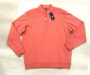 Vineyard Vine Collegiate Shep Zip Pullover Sweatshirt Jetty Red Mens Large New