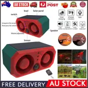 Solar Motion Sensor Sound Alarm Security Siren Strobe Light Dual 130db Sound
