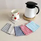 5Pcs Durable Double Cloth Placemat Round Tea Cup Mat Teapot Pad Teaware