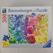 Floral Rainbow Ravensburger Puzzle 300 Pc Large Piece Format Color Gradient NEW