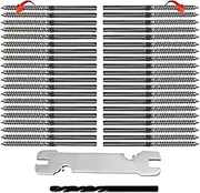 MTJNYZA Fence Tool,40 Pack Lag Screw Swage Stud Left & Right Handed Thread Swage Lag Screws for 1/8" Cable Railing Kit, T316 Stainless Steel Stair Deck Railing Hardware DIY Baluster Kit