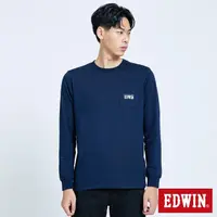 在飛比找momo購物網優惠-【EDWIN】男裝 口袋小LOGO長袖T恤(丈青色)