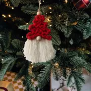 3Pcs Christmas Tree Wooden Star Woven Wall Hanging Christmas Ornaments Pendant