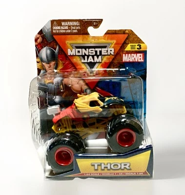 NEW Monster Jam Marvel THOR Series 3 Mini Monster Truck Action Toy 1/64 Scale