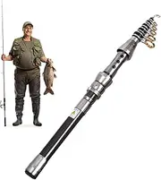 Telescopic Fishing Rod - Outside Fishing Rods for Beginners,Travel Stream Creatures Catching Stick Lightweight Carbon Stick Anti-Tangling Equipment for Saltwater