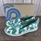 Clark's Cloudsteppers Step Glow Jade Green Floral Slip On Loafer Women's Sz 7 M