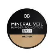 DB Cosmetics Mineral Veil Powder Foundation Face Makeup SPF 25 Medium 15g