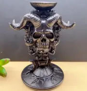 6.3 in Satan Skull Sheep Head Resin, plaster, soap, candle mold 01