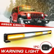 LED Strobe Light Bar Emergency Flashing Warning Hazard Beacon Amber/White Truck