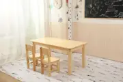 NEW 120x60cm Wooden Timber Kids Table & 2 Wooden Chairs Set Study Desk Pinewood