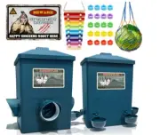 Automatic Port Chicken Feeder And Cup Waterer Set - Chicken Coop Accessories
