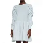 NWT $295 Jonathan Simkhai Karlie Sleeve Organic Cotton Puff Sleeve Dress Size XS