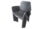 Keter Chloe Dining Chair - Graphite - 6 PACK