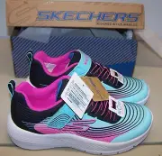 Skechers Girls' Microspec Advance Washable Sneakers CD4 Aqua/Pink Size US:4