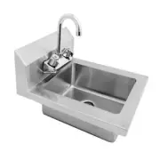 WALL MOUNT HAND SINK STAINLESS W FAUCET SPACE SAVER 14" W X 16.5" D FREE SHIP