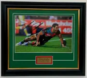 Greg Inglis Rabbitohs Signed Action Try Goanna Celebration Photo Framed