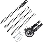 Manual Rotary Lawn Edger with Easy Assembly and Smooth Rollers Easy to Carry Stainless Steel Manual Lawn Edger Lawn Tool, 4 Sections