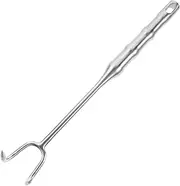 CHICAMPERA Stainless Steel Meat Hook Food Turner for BBQ Camping Meat Processing Handle for Hanging Drying