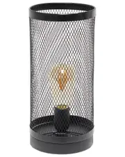 Lalia Home Black Mesh Cylindrical Steel Table Lamp