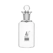 Eisco Labs 125ml B.O.D. borosilicate glass bottle with stopper