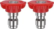 uxcell 2-Pack Pressure Washer Spray Nozzle Tips, 0 Degree 1/4 Quick Connector Stainless Steel Pressure Washer Jet Nozzle Power Washer Tip for Cleaning [1mm Orifice]
