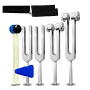 Tuning Fork Set 4 Pcs 128Hz 256Hz 512Hz 528Hz Tuning Forks for Healing Chakra...