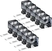 NineLeaf 10 x Compatible for Dymo Rhino 18057 S0718320 Tape 3/4'' 19mm x 1.5m IND Heat Shrink Tube Black on White for Wires Cables in Rhino 4200 5000 5200 6000 ILP219 Tyco T107M Industrial Label Maker
