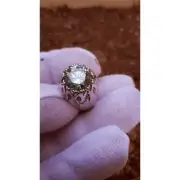 Real Mens Green Moissanite Ring Top Classs Sterling Silver 925 Unique Gift Ring