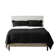 Black Ultra Soft Sherpa Comforter Set